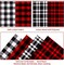 48 Pieces Christmas Fabric Bundle Squares 6 Inch Red and Black Buffalo Plaid Christmas Fabric Black and White Quilting Fabric Squares Precut Fat Quarter Patchwork for Christmas Sewing DIY Craft